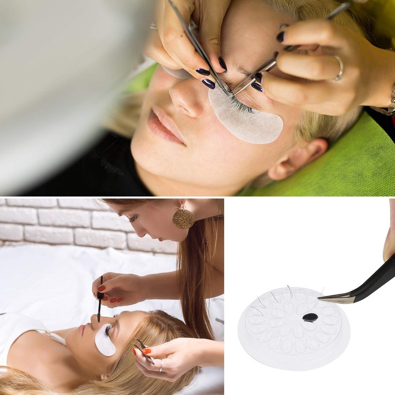 200 Pieces Disposable Glue Pad Transparent Flower Shape Glue Pallet Pad Lash Holder Tray Tools Pigment Holder Base for Eyelash Extension