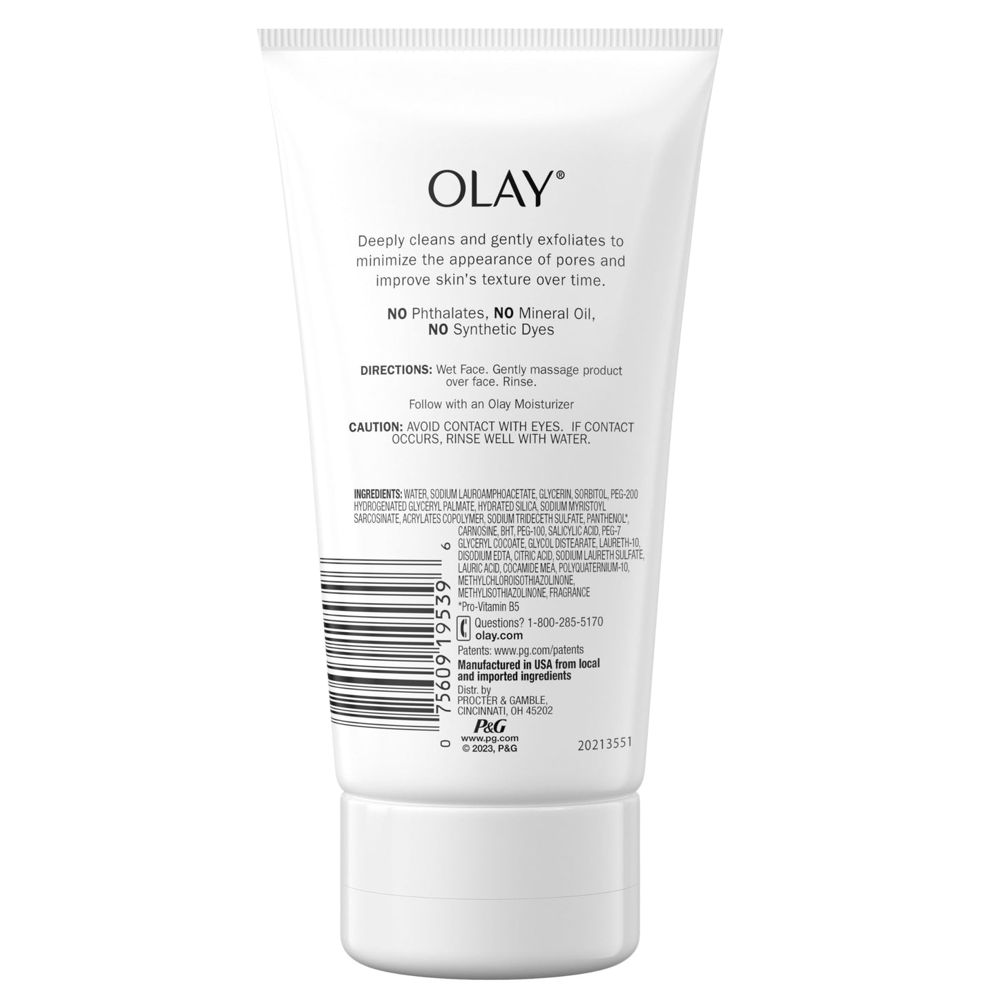 Olay Detoxifying Pore Scrub, Exfoliating Face Wash with Pro-Vitamin B5, 5 oz (Pack of 3)
