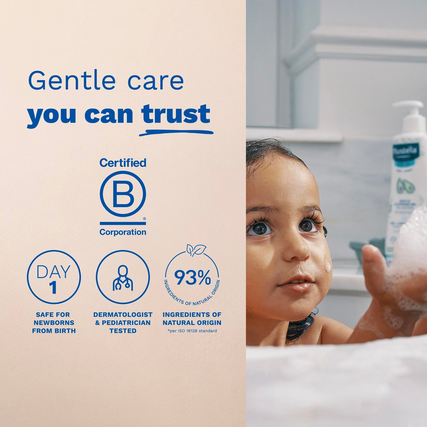 Mustela Gentle Cleansing Gel - Baby Wash for Delicate Skin and Hair - Newborn-Safe Cleanser - Crafted with Natural Avocado Perseose - Various Sizes - 16.90 fl. oz.