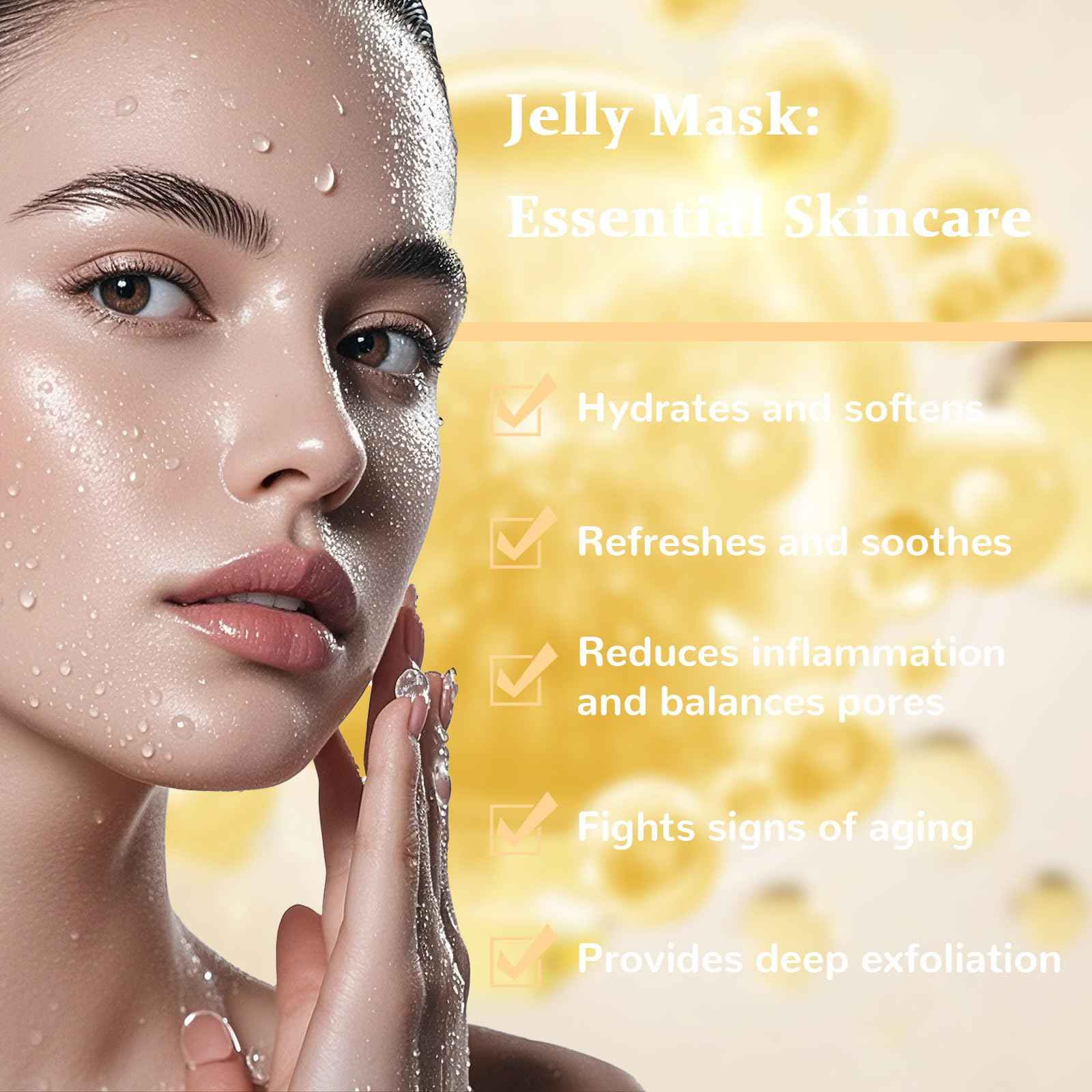 Nielies Peel-Off Jelly Face Mask – Hydrating Jelly Mask for Facials & Vajacials – Professional Facial Mask for Deep Cleaning, Smoothing – Jelly Mask for Facials Professional 23 fl oz