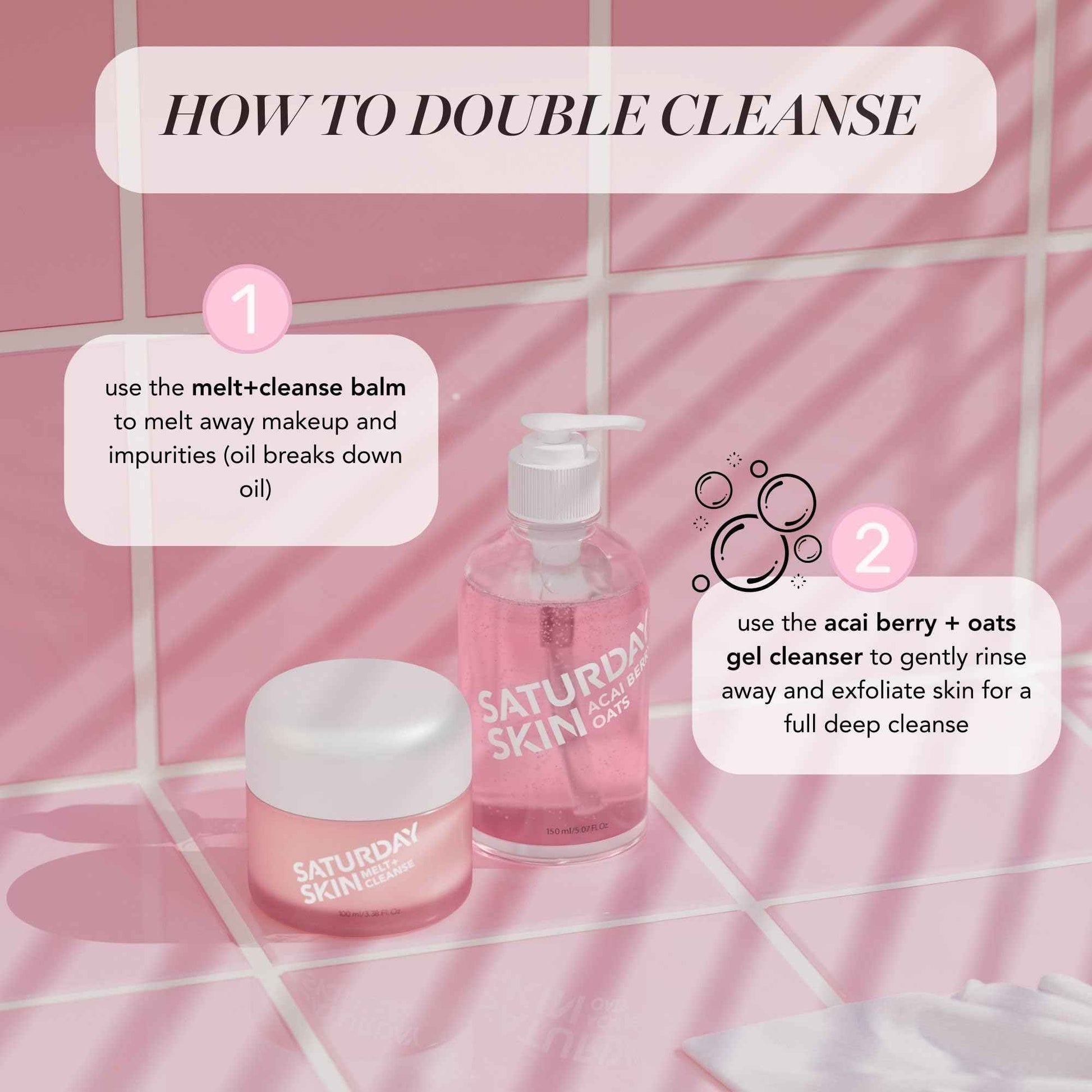 Saturday Skin Hydrating Gentle Facial Gel Cleanser Makeup Remover Sensitive Skin Face Wash Antioxidant Vitamin Brightening Smoothing | Korean Skin Care CICA Acai Berry Oats