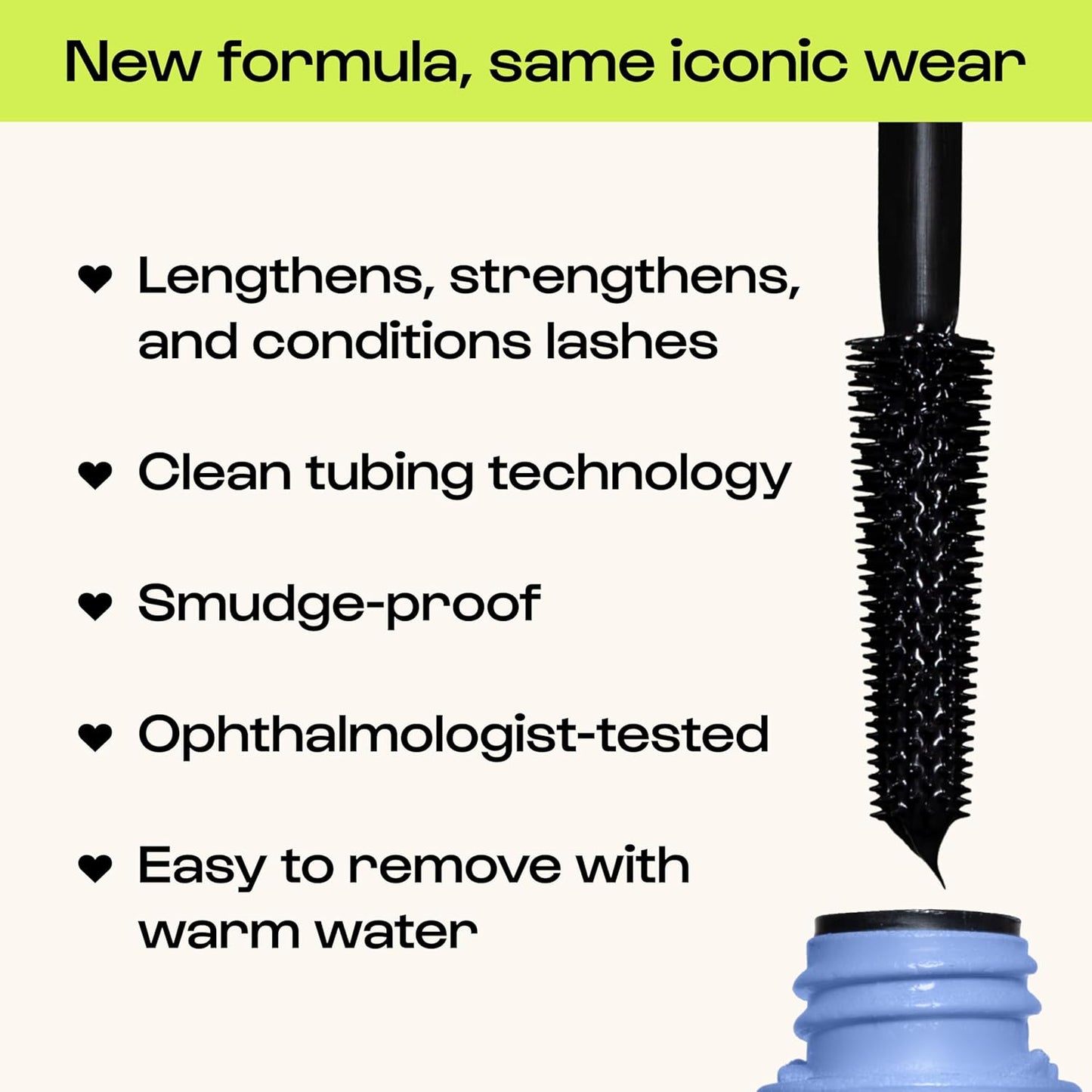 Alleyoop Tubing Mascara Black - Lengthening Smudge-Proof Formula for Sensitive Eyes | Vegan & Biotin Infused, Mini 4 mL