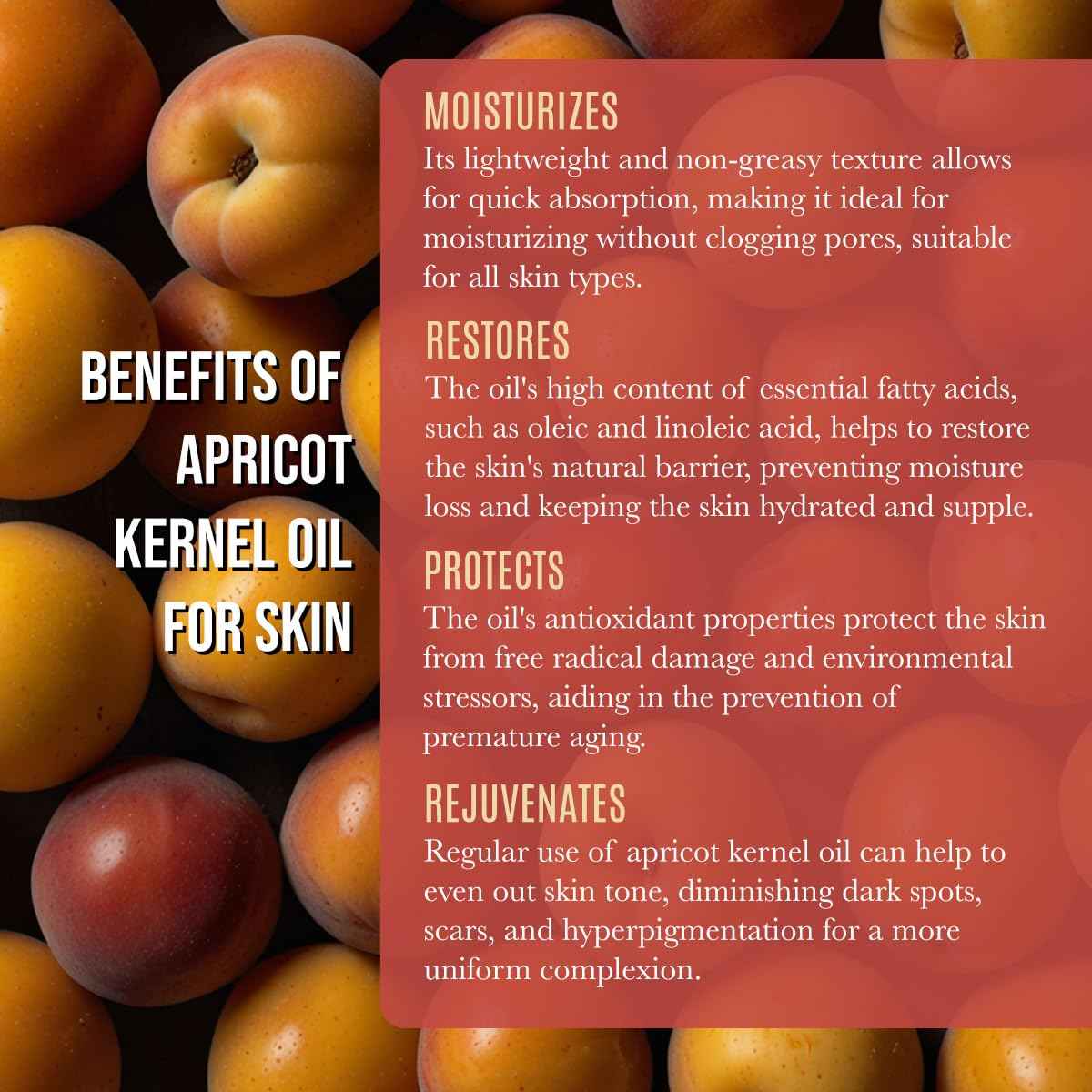 ORGANIC APRICOT KERNEL OIL MOISTURIZER - in Large 4 oz Dark Glass Bottle with Dropper | 100% Pure and Unrefined | Skin Massage Oil for Body Hands & Feet