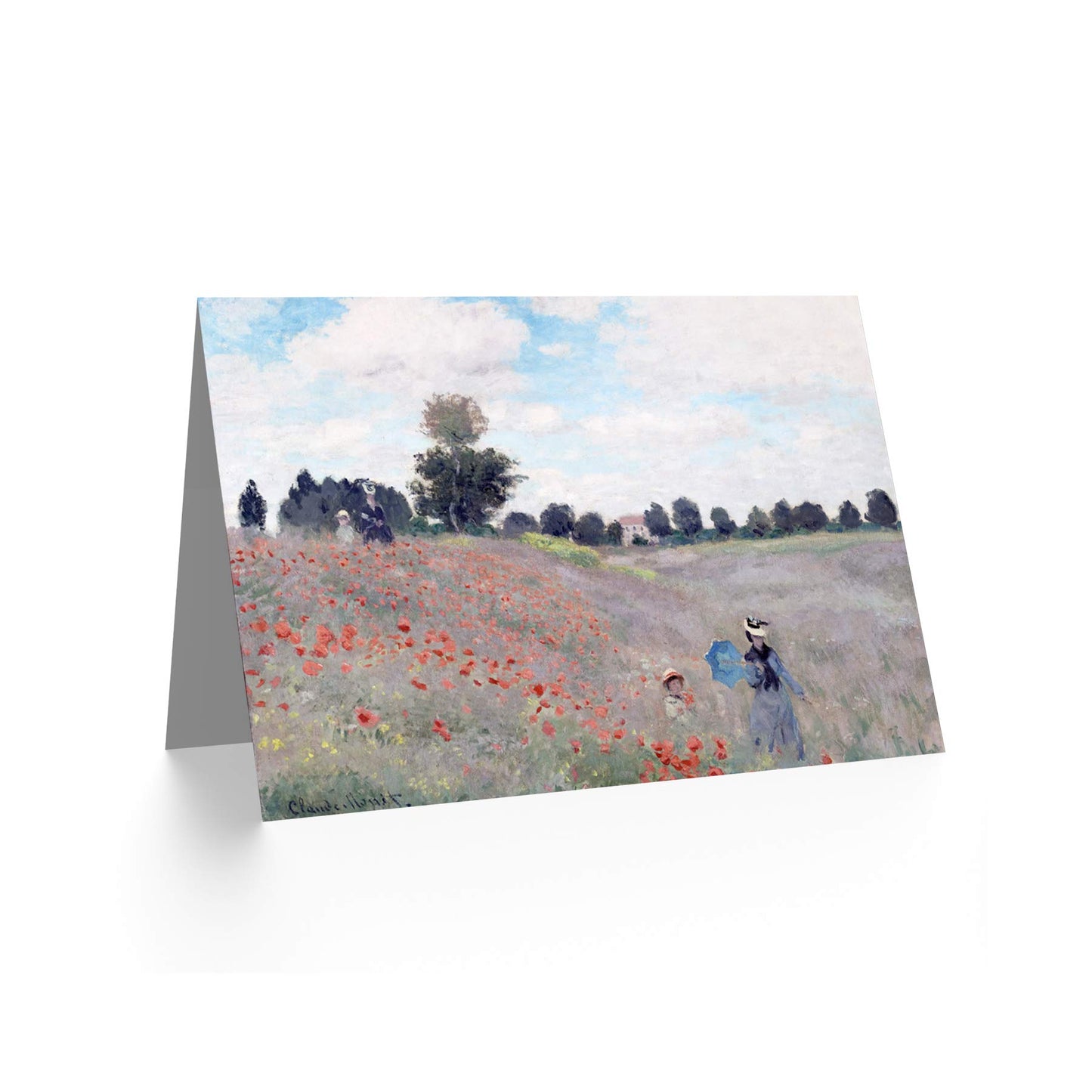 Artery8 Claude Monet Poppy Field Stroll Fine Art Greeting Card Plus Envelope Blank Inside