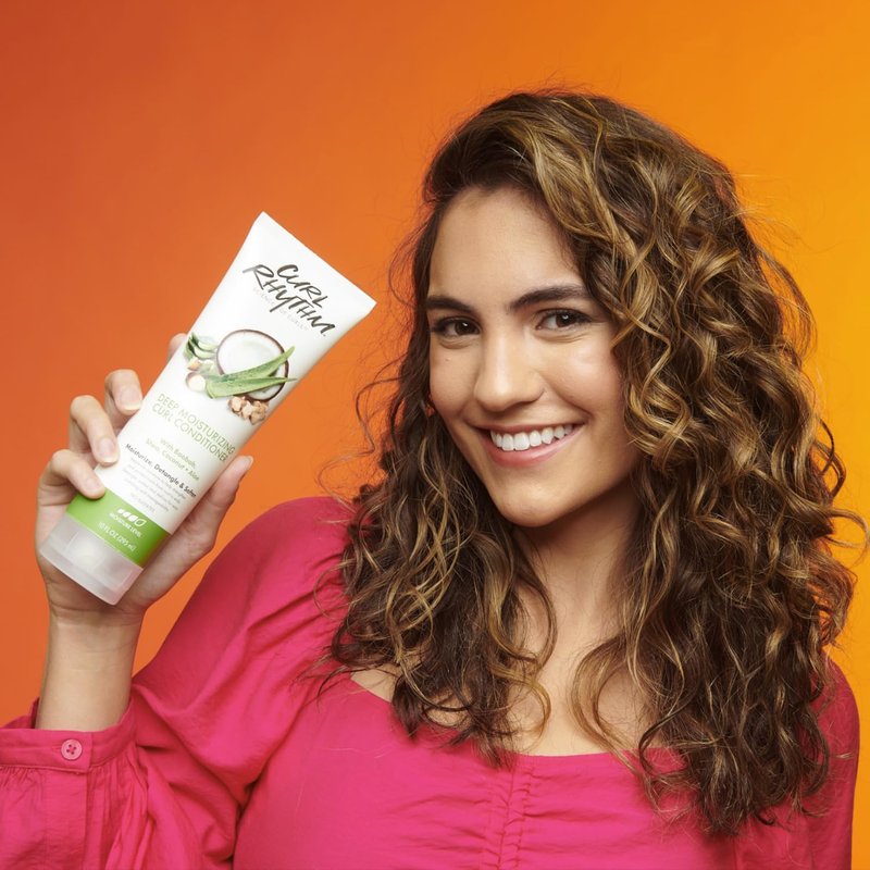 Curl Rhythm Deep Moisturizing Curl Conditioner for Curly Hair - Detangle, Soften & Frizz Free Shine with Shea Butter, Coconut & Aloe For Wavy, Kinky Coily Hair - Sulfate Free - 10 Fl Oz (3 Pack)