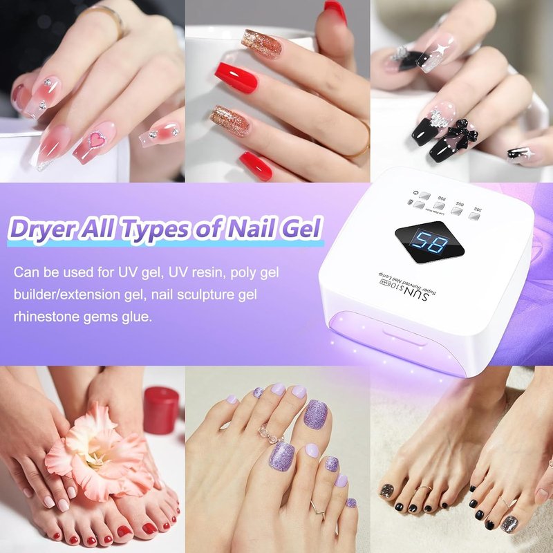 UV Nail Lamp - Cordless 86W Rechargeable Gel Nail Light with Auto Sensor & 3 Timer Settings | Professional Quick Dry for Home & Salon Use