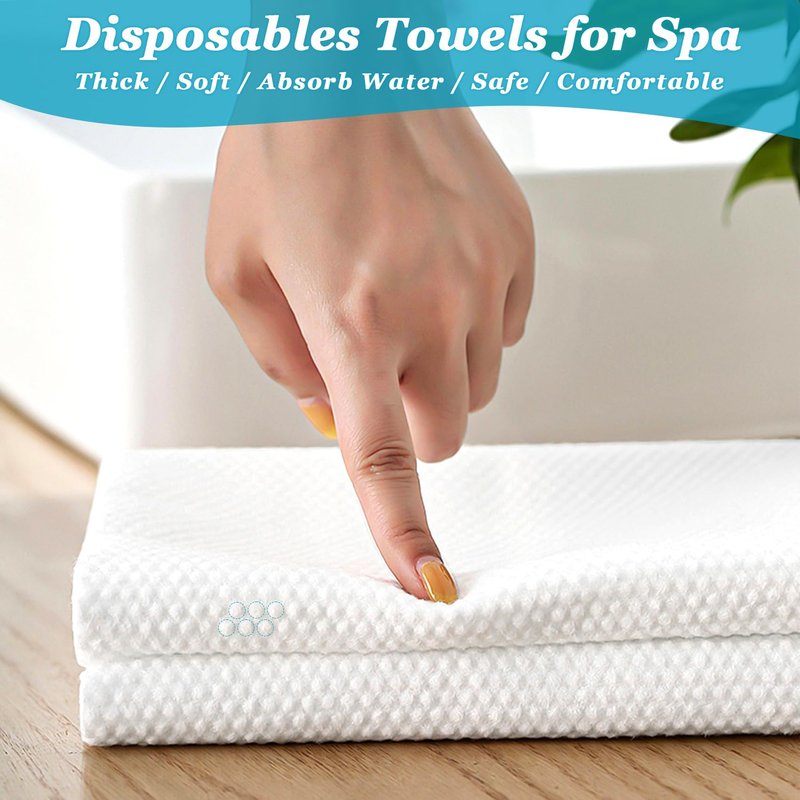 100Pcs Disposable Towels, Ultra Soft, Quick Dry 19.7" x 27.6" Disposable Hair Towels Spa Salon Towel, Portable Body Towel Disposable for Massage Beauty Hotel Camping Travel Gym