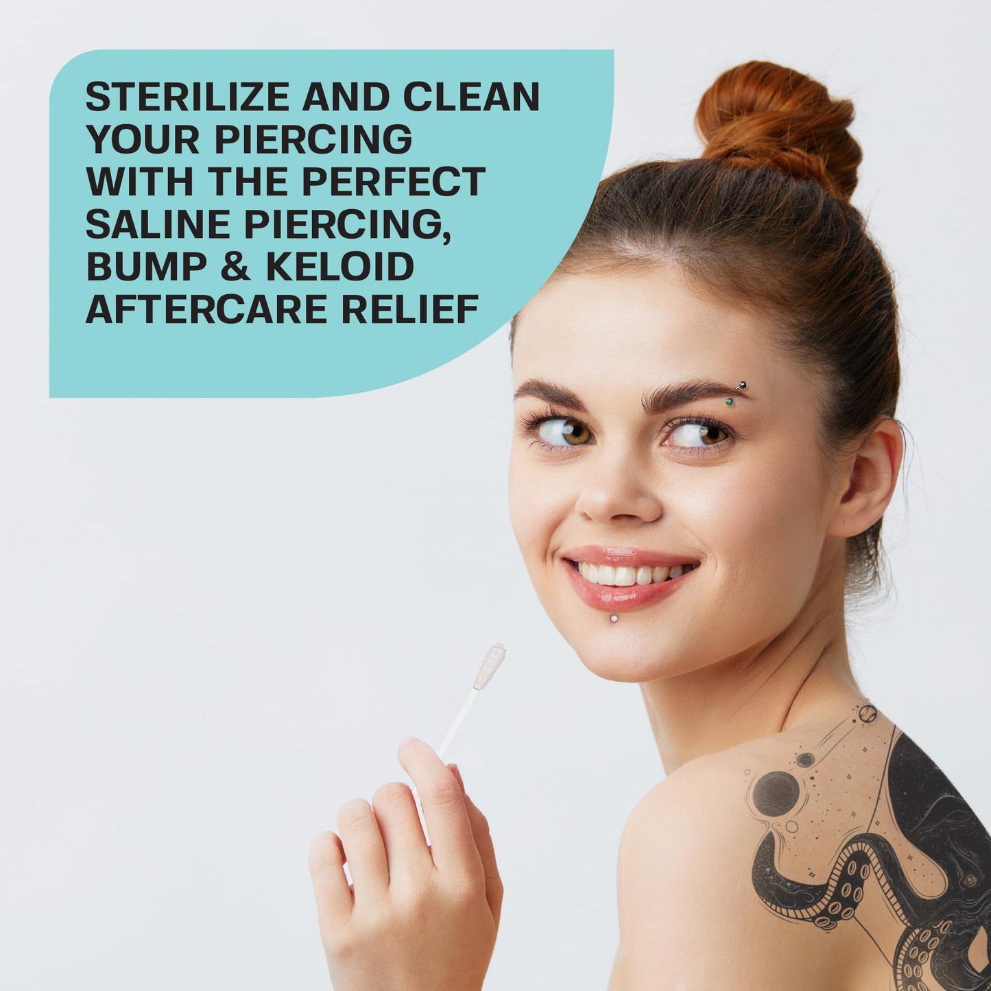 BASE LABORATORIES Keloid Bump Removal Gel Swabs | Piercing Aftercare Gel Swabs for Piercing Bump Treatment | Medicated Piercing Cleaner Saline Solution for Ear, Nose, Belly, Body Piercings | 72 Swabs