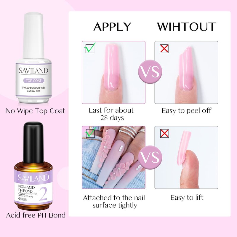 SAVILAND Acrylic Nail Kit with Drill - 0.5Oz Clear/White/Pink Acrylic Powder and Liquid Set Nail Drill with Brushes Tool Kit for Nails Extension Home DIY & Salon