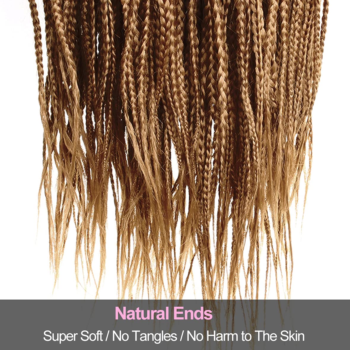 Unionbeauty 8Packs 30Inch Goddess Box Braids Crochet Hair Pre-looped Knotless Box Braids Medium Hair For Black Woman Crochet Braids Hair Synthetic Ombre Braiding Hair Extension 18Strands/Pack #53