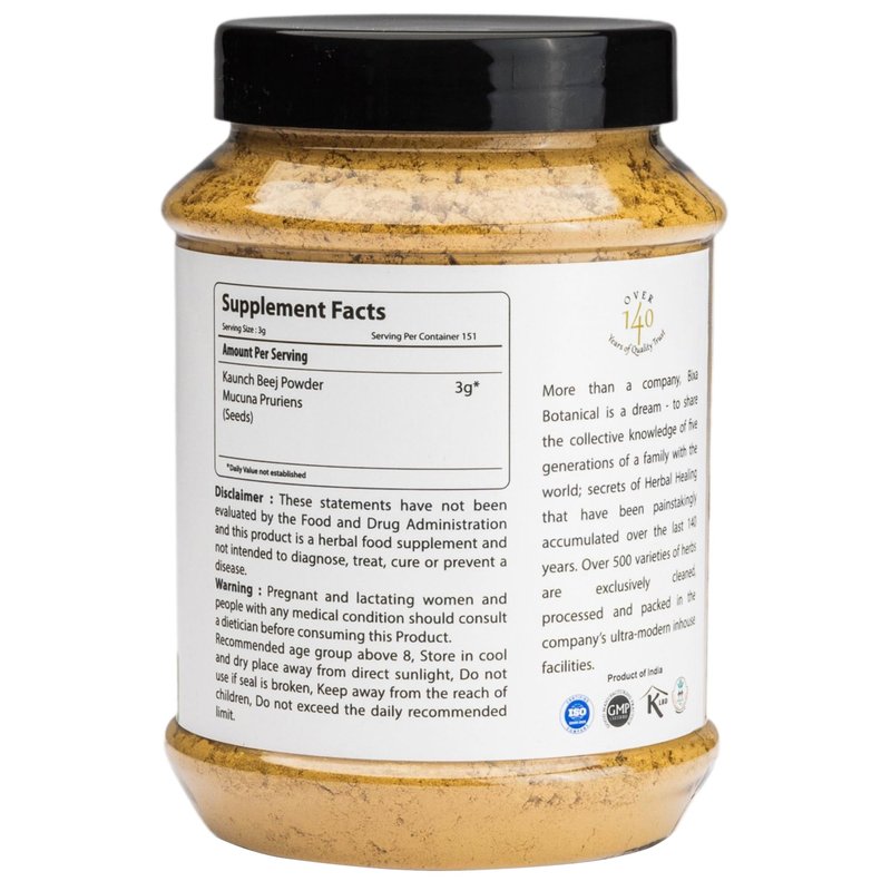 bixa BOTANICAL Mucuna Pruriens Powder | Velvet Bean Powder | Kapikacchu | Kaunch Beej | Ayurvedic Herbal Supplement ǀ Energy Booster | 1 Pound / 16 OZ | Gluten Free, Non-GMO, Steam Treated, Vegan,