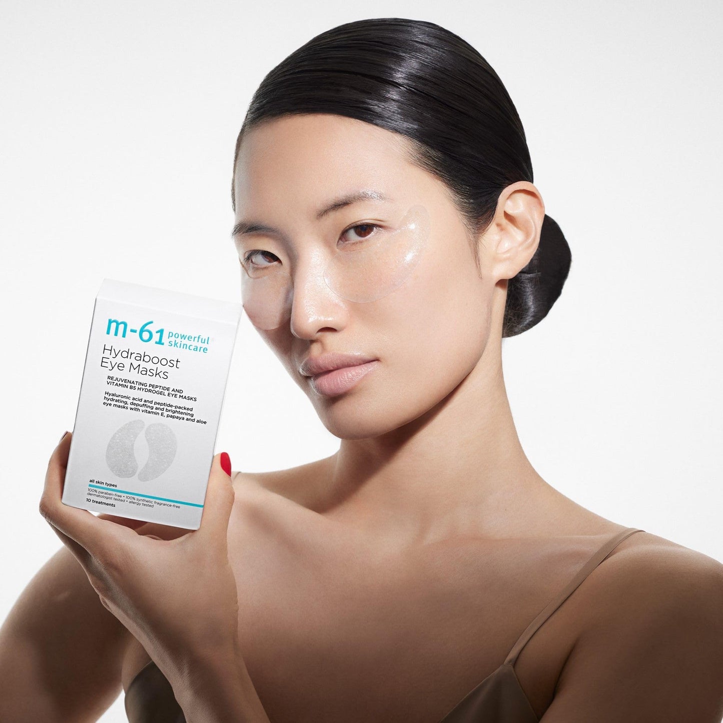m-61 Hydraboost Eye Masks | Hydrogel Under Eye Patches with Hyaluronic Acid, Peptides, Vitamin E for Puffiness, Dark Circles | Derm & Allergy Tested | Made in South Korea - 10 Treatments