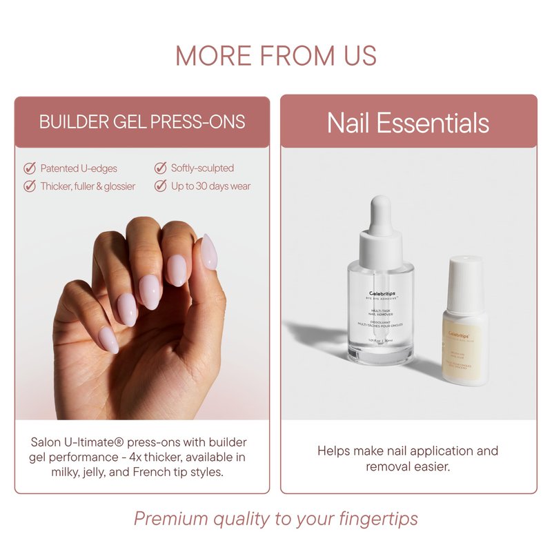 Celebritips Nail Art Press-Ons | Short Almond Nails, Reusable | 16 sizes - 32 Nails Kit with Super-hold Nail Glue and Sticky Tabs (Maui)