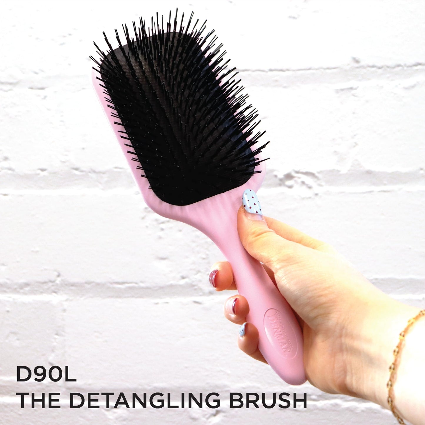Denman Ultimate Detangling Hair Brush - Wet & Dry Detangler Brush for Long Hair, Wigs & Extensions - Ideal Hair Brushes for Women and Men, D90L Pink Crush