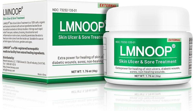 LMNOOP® Skin Ulcer Healing Ointment - Natural Deep Wound Care for Foot & Leg Ulcers | Sores, Burns, Infections