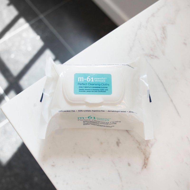 m-61 Perfect Cleansing Cloths | Ultra-Soft, Gentle Cleansing Cloths With Vitamin E, Lavender, Green Tea - 30 Cloths