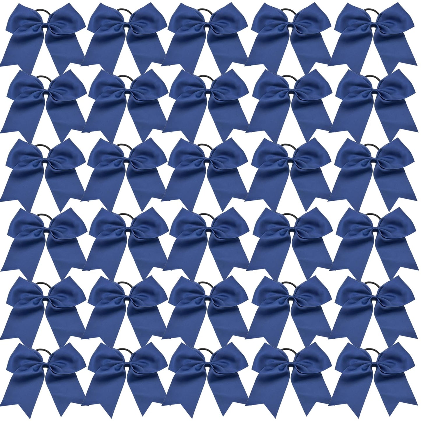 30PCS 8" Large Navy Cheer Bows Hair Bows Ponytail Holder Handmade for Girls Teens Softball Cheerleader Sports (Navy)