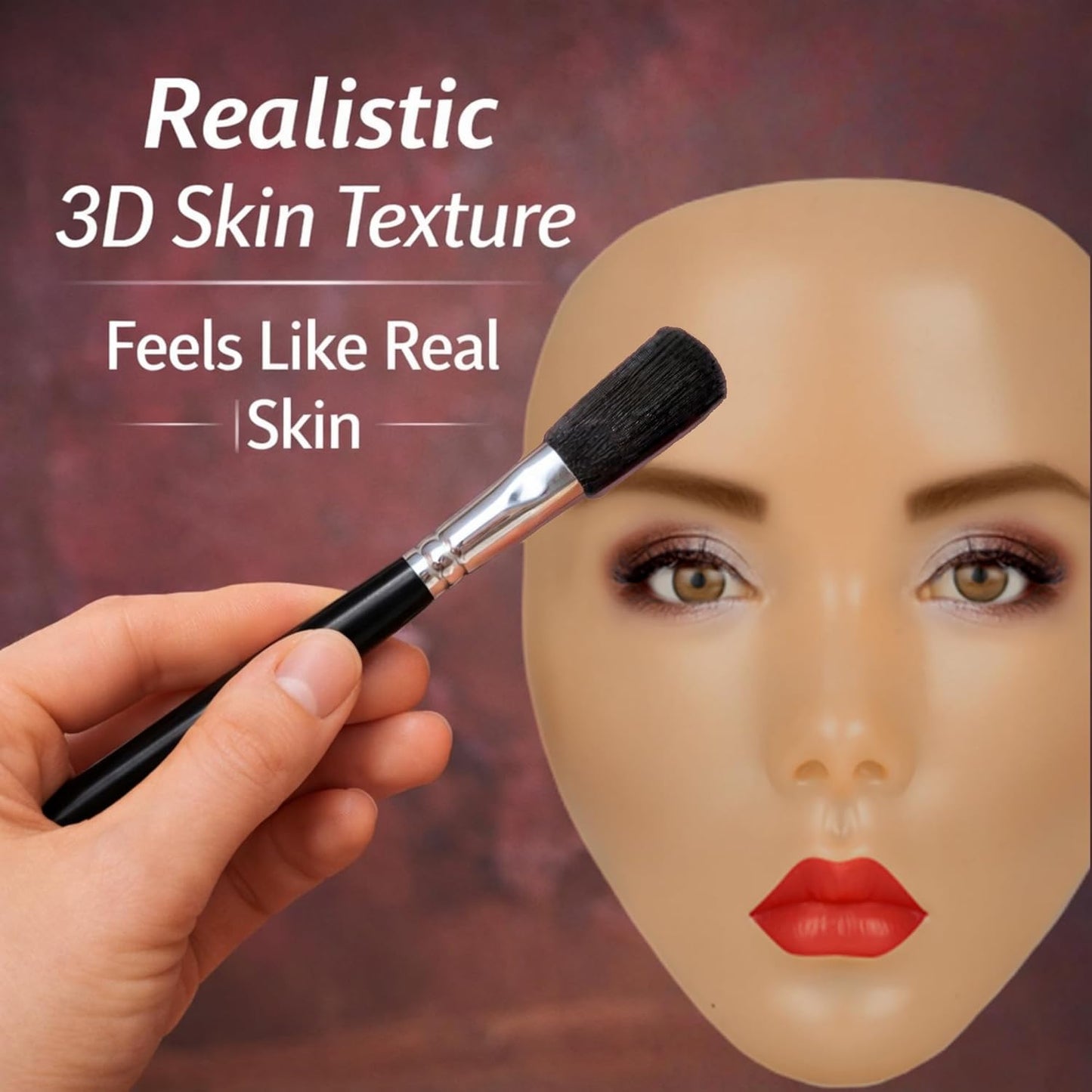Silicone Makeup Practice Face - Realistic Reusable Mannequin Head with Full Kit, Wigs & Lashes for Beginners | Ideal for Kids & Beauty Students