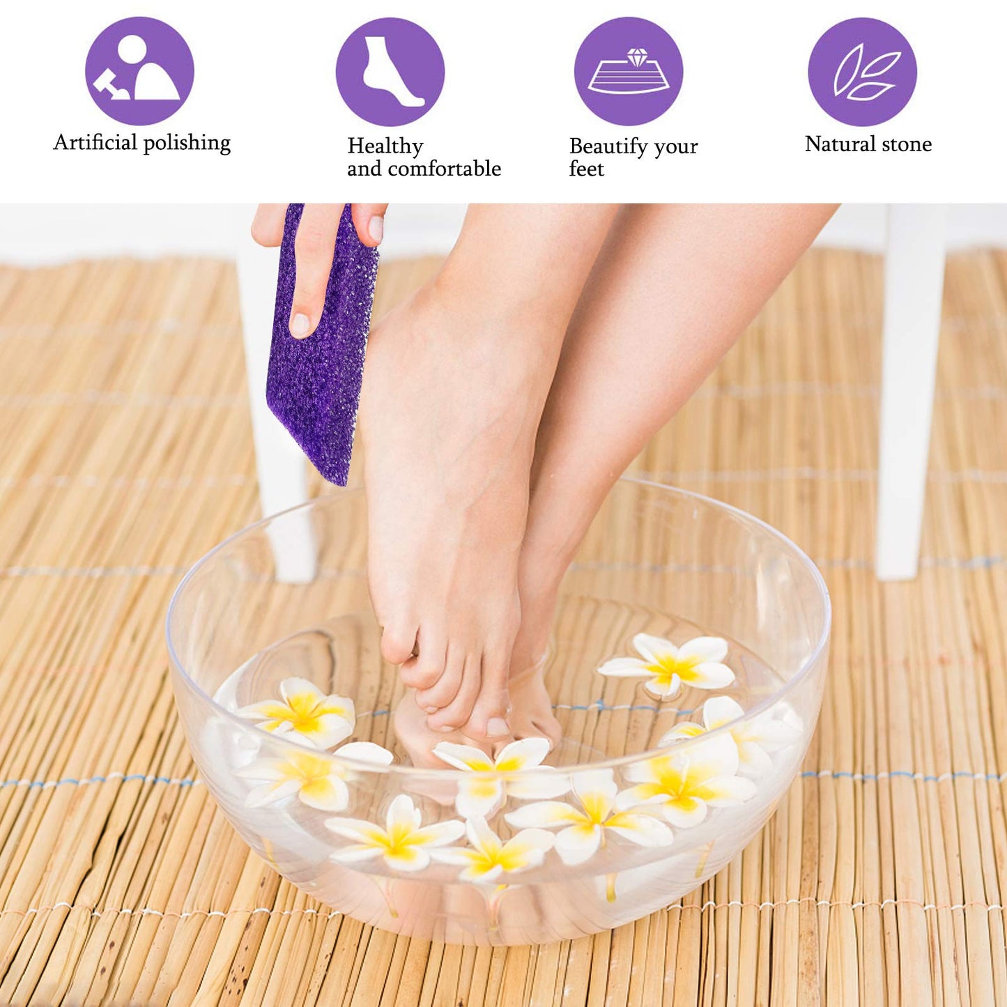 Tailpa 40 Pcs Pumice Stone for Feet, Foot Scrubber Sponge, Purple
