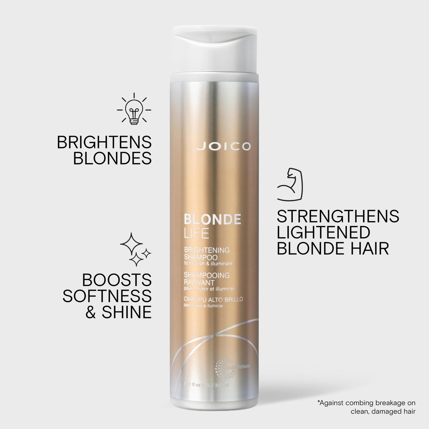 Joico Blonde Life Brightening Shampoo | For Blonde Hair | Add Softness & Smoothness | Sulfate Free | With Monoi & Tamanu Oil | 10.1 Fl Oz