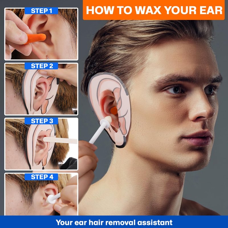 Wokaar 2-in-1 Ear & Nose Waxing Kit for Men & Women | 100g Hair Removal Wax + 99pc | 20 Applicators, 10 Nasal Sticks, 15 Wipes & 20 Earplugs | No Microwave Needed | Nose Wax Kit, Ear Hair Remover