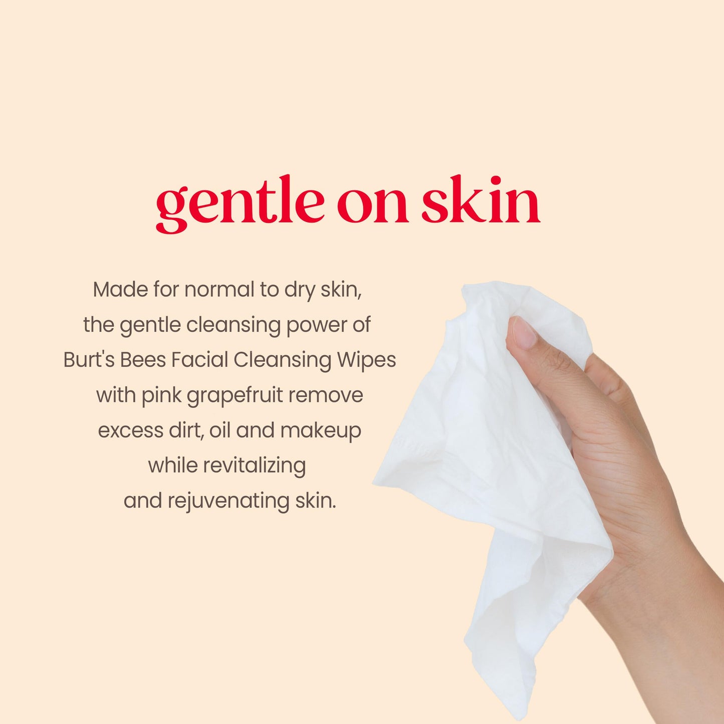 Burt's Bees Pink Grapefruit Face Wipes, for All Skin Types, Hydrating Makeup Remover & Facial Cleansing Towelettes, 90 Ct. (Pack of 2)