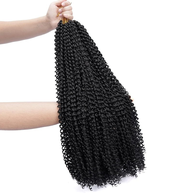 Passion Twist Hair - 24 Inch Water Wave Crochet Braids | 7 Packs Bohemian Curly for Butterfly Locs (1B#)