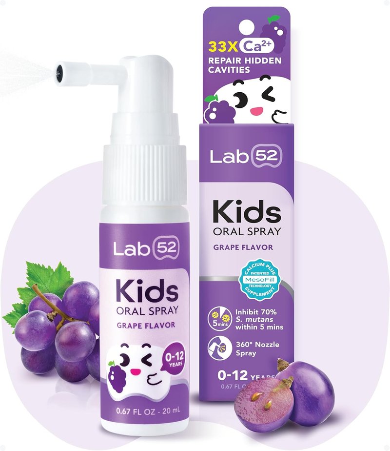 Kids Oral Spray - Fluoride-Free Cavity Repair Toothpaste Helper | Xylitol Grape Flavor for Newborns to Preschoolers
