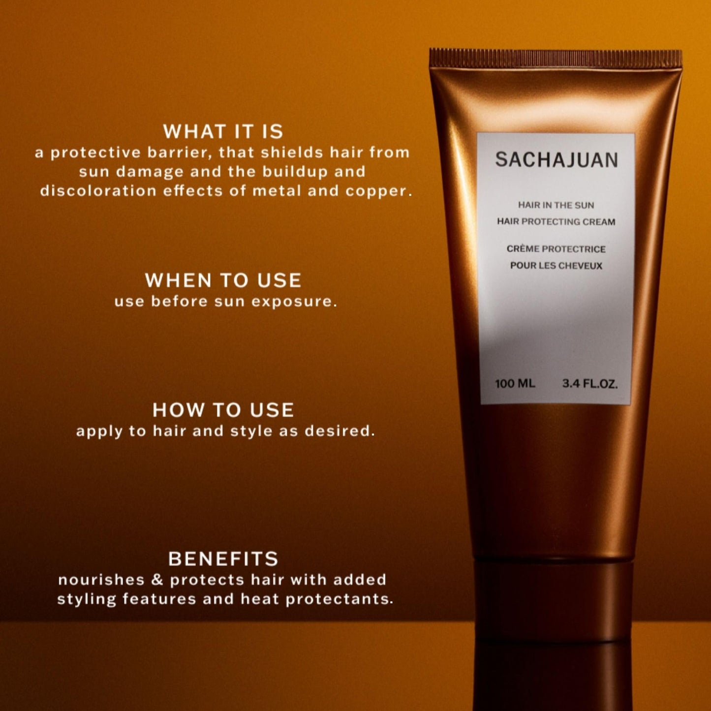 SACHAJUAN Hair In The Sun | UV Protection for Natural & Color-Treated Hair | Helps Prevent Color Fading & Distortion | Protects from Sun Pool Water & Mineral Build Up | Leave-In Care | 3.4 fl oz