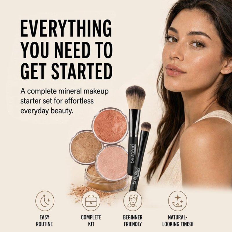 bellapierre Get Started Kit | Includes 2 Mineral Foundations, 1 Blush, & 1 Bronzer | Mineral Makeup Essentials | Non-Toxic and Paraben Free | Oil and Cruelty Free | Long Lasting Formulas – Fair