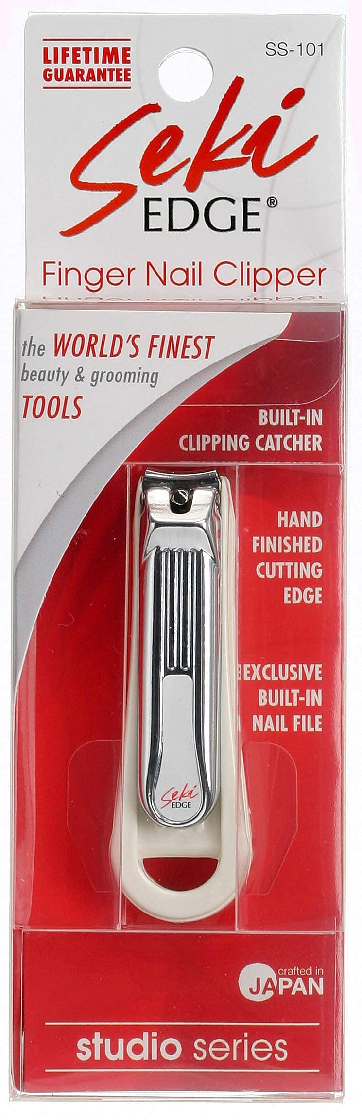 Seki Edge Deluxe Fingernail Clipper w/Nail Catcher & Built in File (SS-101)