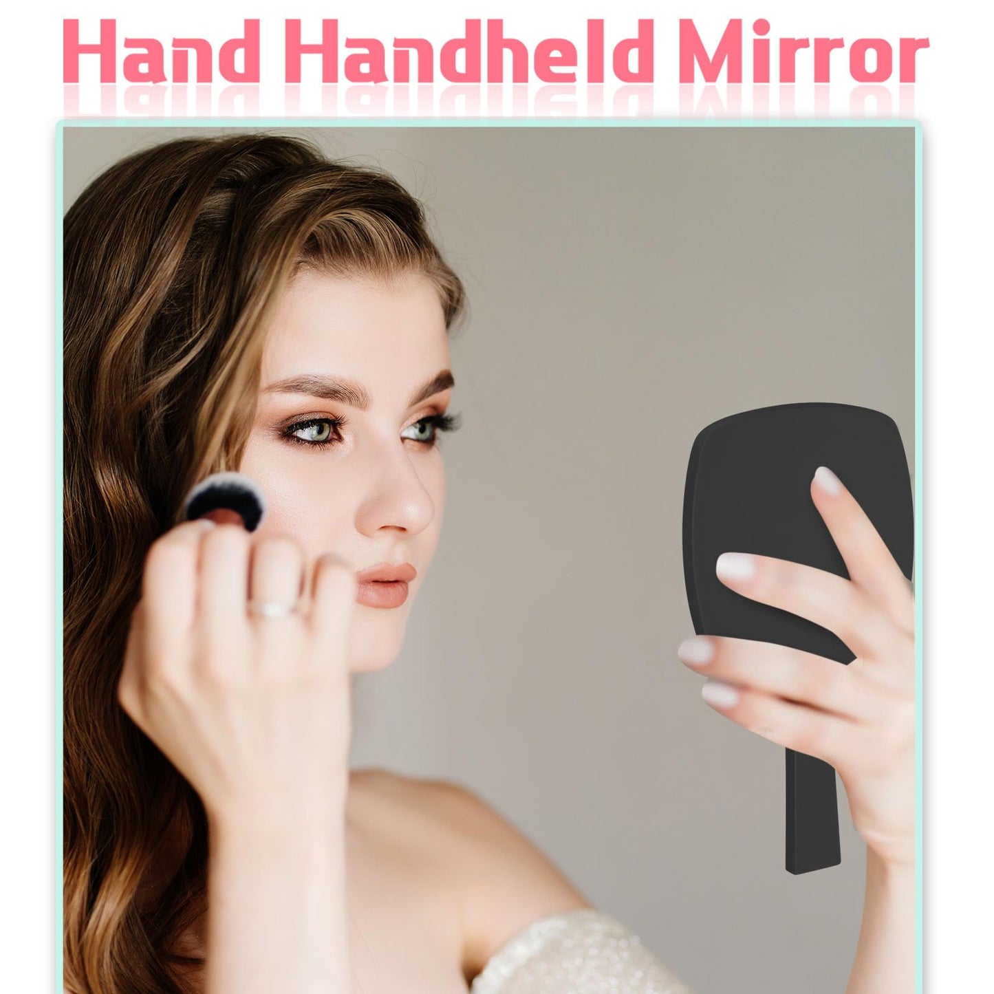 Threehoney 25 Pcs Hand Mirrors Bulk Small Handheld Mirrors with Handle 6.3 x 3.54 Inch Travel Makeup Tools Portable Vanity Glass for Bathroom Home Barber Salon Camping Gifts for Women (Black)