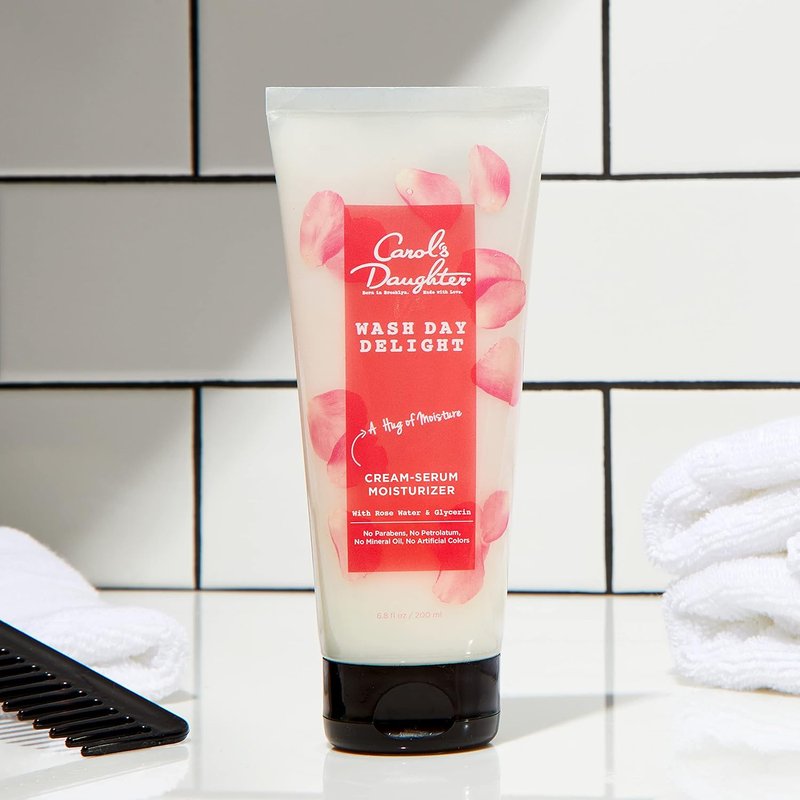 Wash Day Delight Cream Serum for Curly Hair - Anti-Frizz Moisturizer with Rose Water & Glycerin | 6.8 Fl Oz