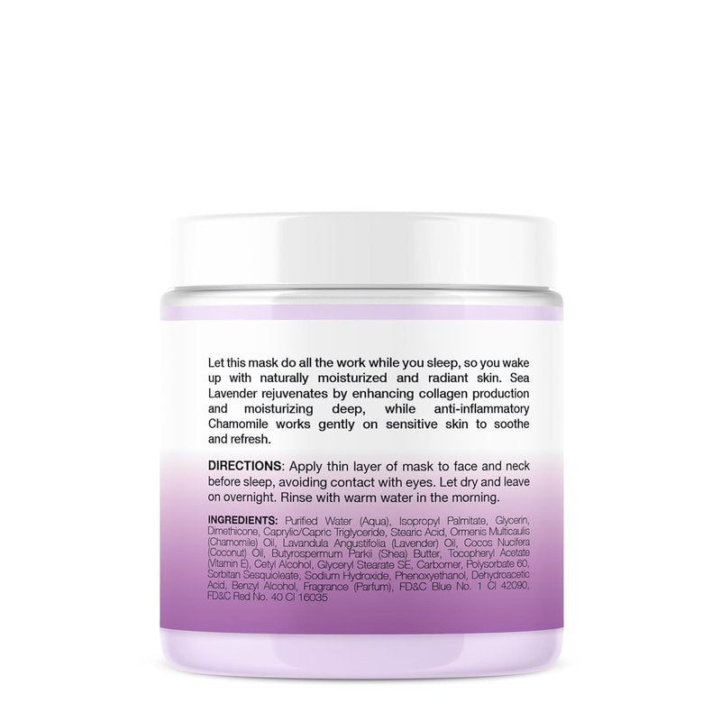 Vitamins and Sea Lavender Chamomile Sleep Mask - Deep Hydrating Overnight Face Mask with Botanicals, 8.5 oz
