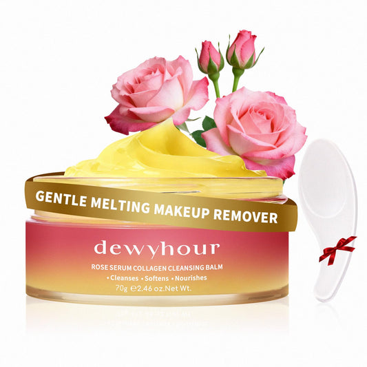dewyhour Rose Makeup Remover Cleansing Balm – Melts Stubborn Waterproof Makeup for Daily Evening & Post-Gym, Nourishes Sensitive Skin, Zero Residue, One-Step Vegan Korean skincare for Travel 2.46 oz