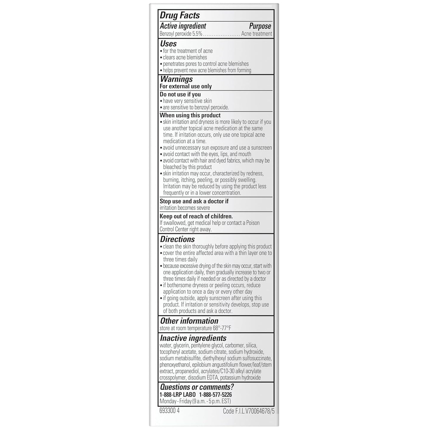 La Roche-Posay Effaclar BPO Multi-Target Acne Treatment with 5.5% Micronized Benzoyl Peroxide, Acne Cream for Face, Targets Oily Skin, Blackheads & Prevents Pimples, Dermatologist Recommended, 20ml
