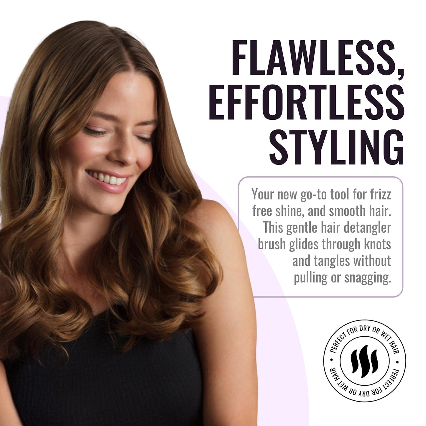 ERGO Super Gentle Mini Paddle Brush for Blow Drying - Hair Brushes for Women with Thick or Thin Hair - Dual Hairbrush for Women - Detangler Hair Brush - Gently Detangles Curly or Wet Hair - ERG750