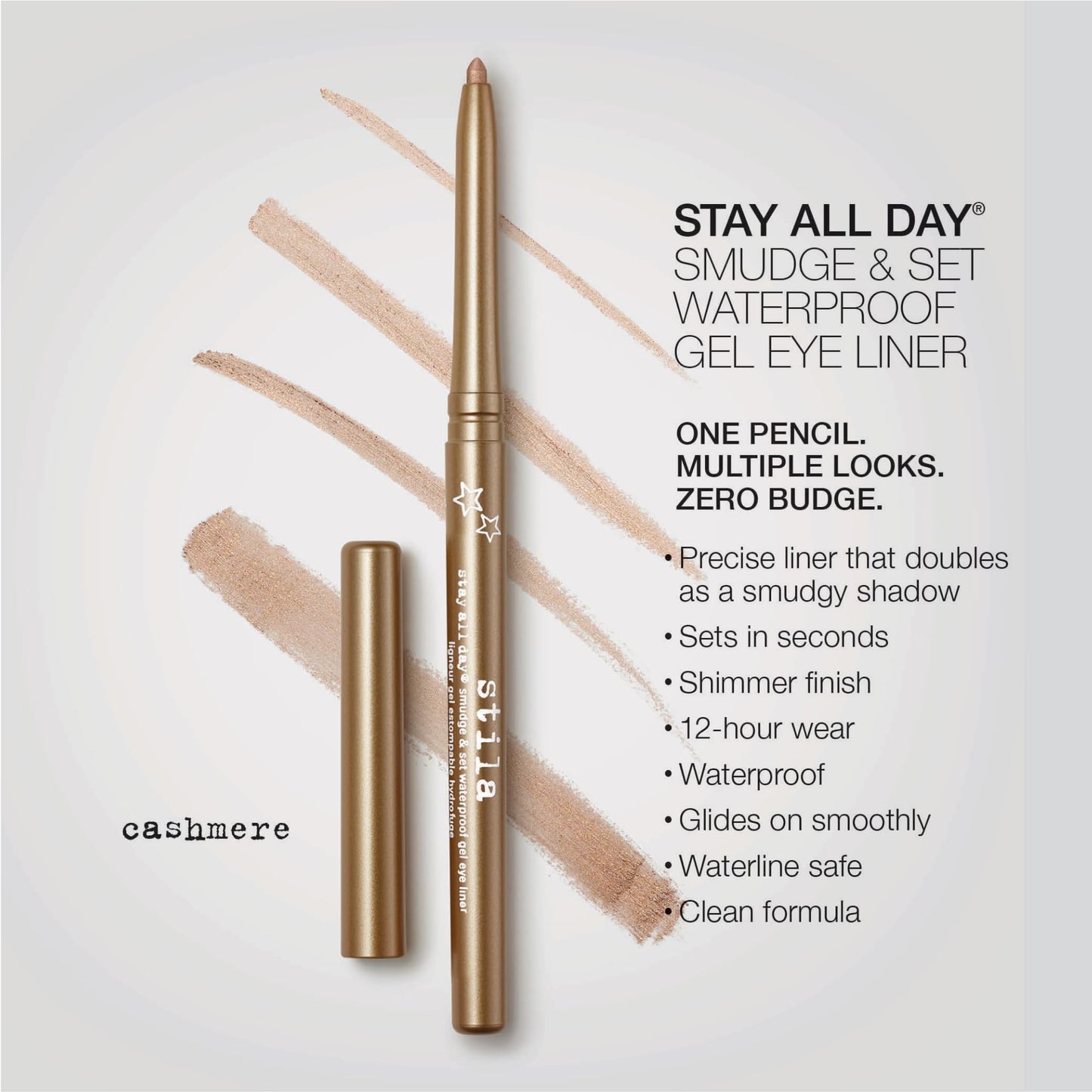 stila Stay All Day® Smudge & Set Waterproof Gel Liner | Long-Wear Gel Eyeliner Pencil for Tightlining, Waterline & Smoky Eye Looks | 12-Hour Wear, No Budge & Fade-Proof