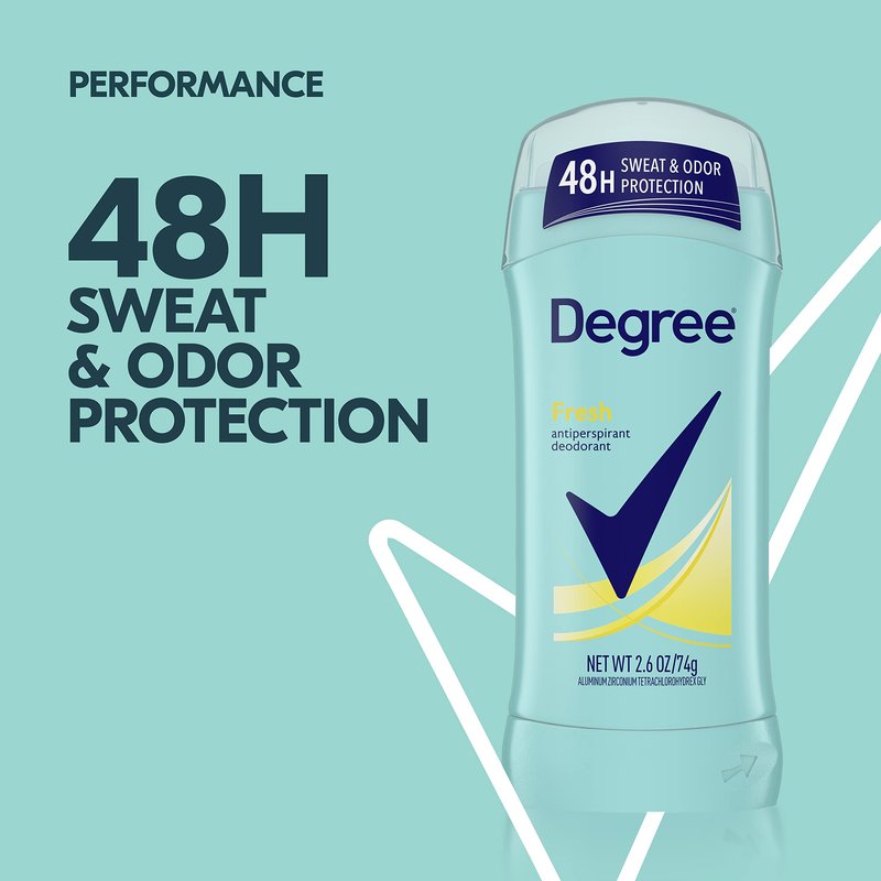 Degree Antiperspirant Deodorant Fresh Energy Pack of 6 48-Hour Sweat and Odor Protection Antiperspirant For Women 2.6 oz