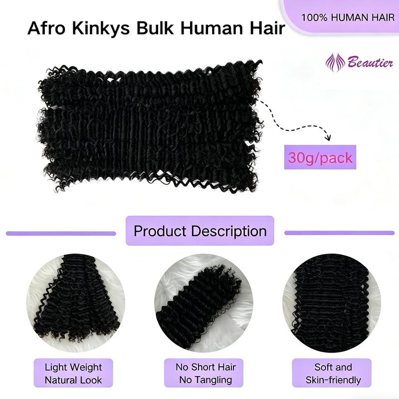 Human Braiding Hair for Boho Braids 18 Inch 100g Human Hair Braiding Hair No Weft Curly Human Hair Extensions for Bohemian Knotless Braids 2Bundles/Pack Deep Wave Bulk Human Hair for Braiding
