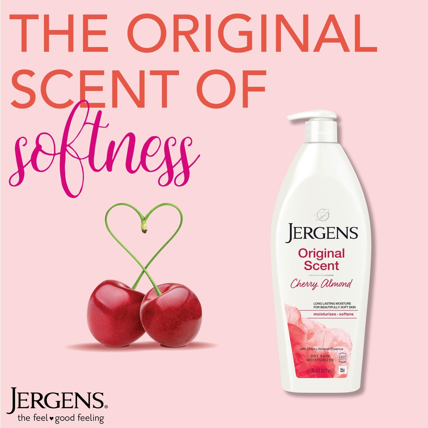 Jergens Cherry Almond Hand & Body Lotion, Dry Skin, 21 fl oz, 3 Pack