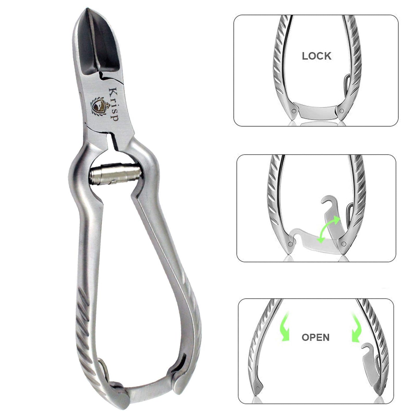 Professional Toenail Clippers for Thick Toe Nails - Heavy Duty Medical Grade Podiatry Stainless Steel Nail Clippers Cutter Trimmer Toenail Scissors for Men Seniors Podiatrist Tools (Silver, 6.25 Inch)