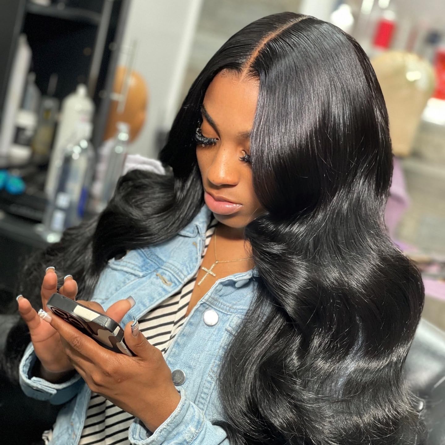 SKINLIKE Real HD Swiss Lace Closure Human Hair 2x6 Lace Closure with Clean Hairline Much More Density Full Cuticle Aligned Brazilian Human Hair Body Wave Style (14inch, HD BW 2x6 lace closure)
