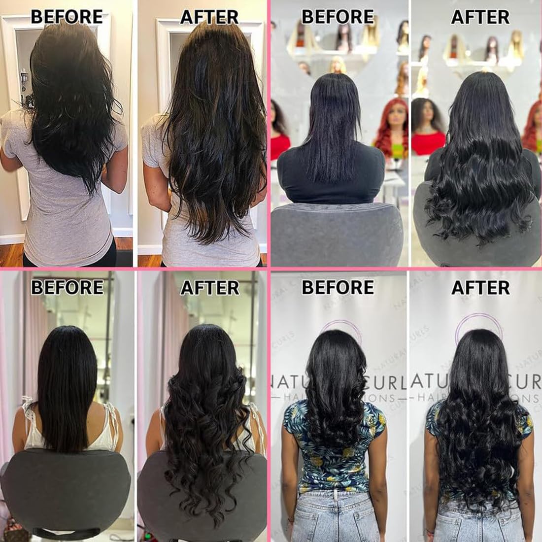ShowJarlly Clip in Hair Extensions Real Human Hair 20 Inch Kinky Straight Clip ins 8Pcs Brazilian Remy Hair Extensions for Women Natural Black