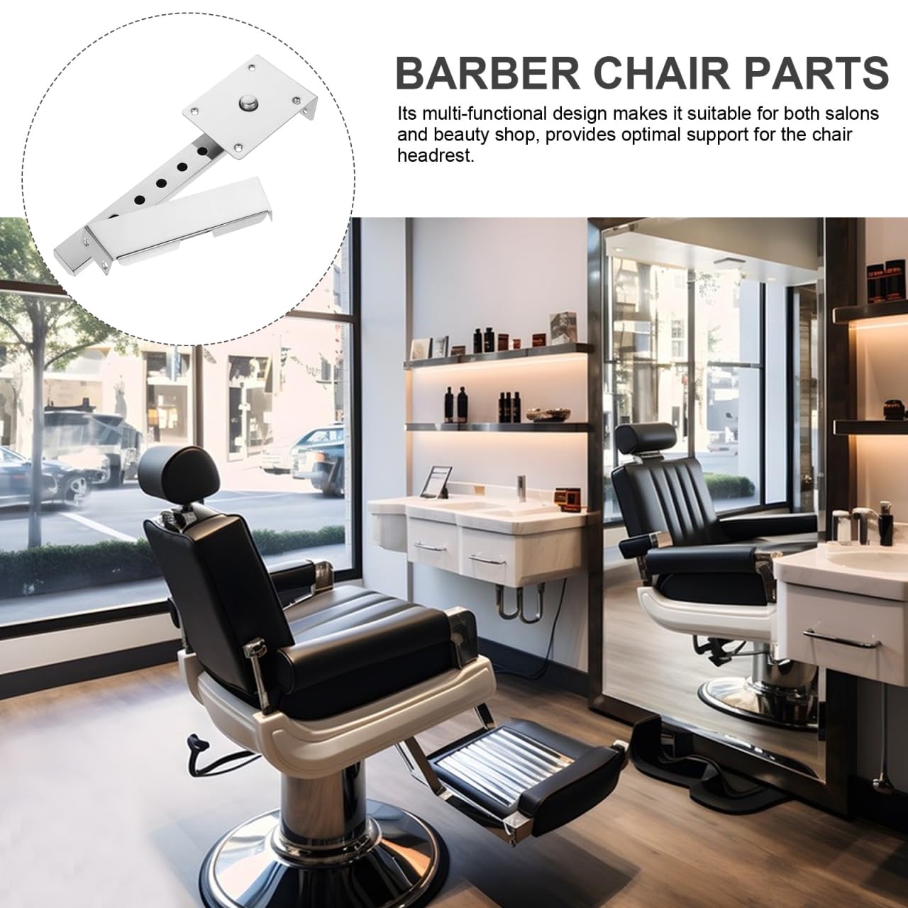 Beatifufu Barber Chair Headrest Bracket Replacement Ergonomic Salon Chair Headrest Support Universal Barber Parts Easy Installation Iron