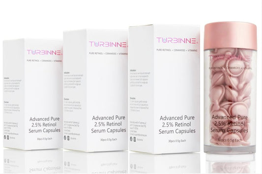 TURBINNE Pure 2.5% Retinol Serum Capsules. Look 5 Years Younger In Just 30 Days. Powerful Anti -Aging, Deep Hydration, Brightening, Reduce Wrinkles, Acne Scars, Dark Spots. Complete Skincare Capsules