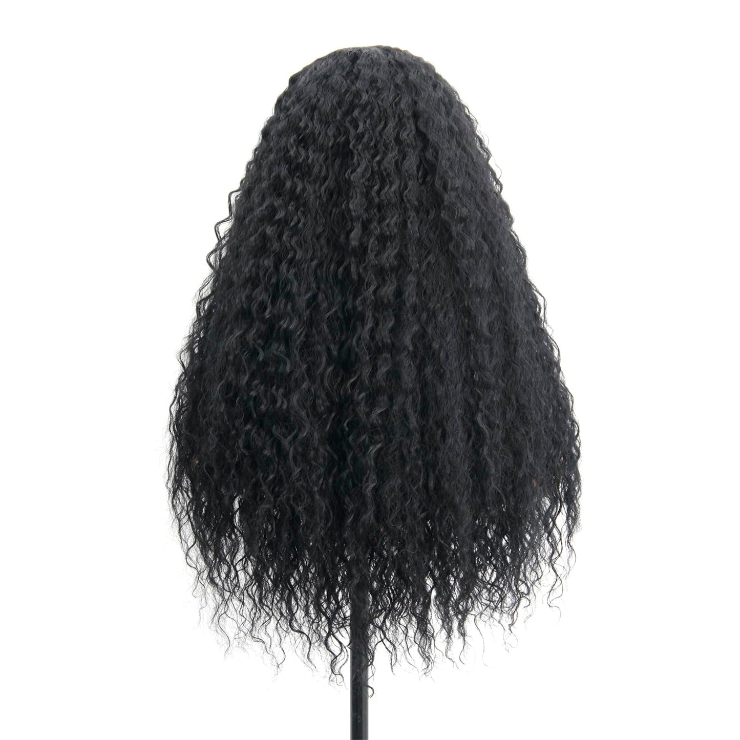 Curly Wigs for Black Women Black Long Curly Afro Wig with Bangs 24inch