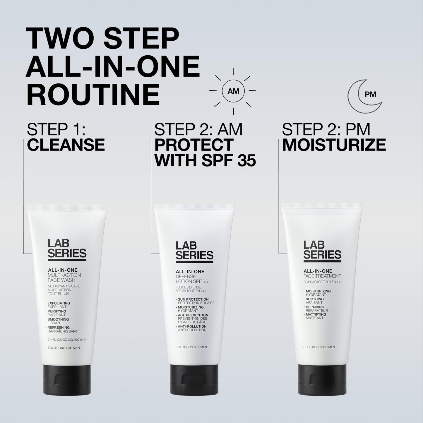 Lab Series Men's All-In-One Face Treatment - Hydrating Face Moisturizer for Fine Lines & Wrinkles- Anti-Aging Facial Lotion Skin Care for Men - With Hyaluronic Acid, 3.4 Fl Oz