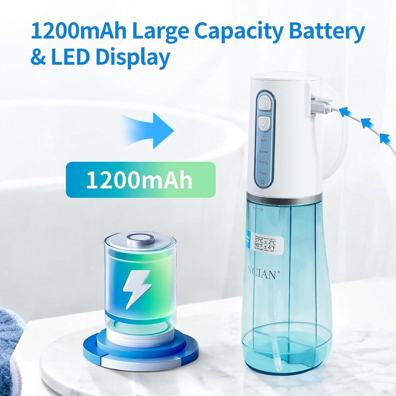 Electric Ear Wax Removal System - Water Powered Ear Cleaner Tool with 4 Pressure Settings | USB Rechargeable, IPX7, Blue