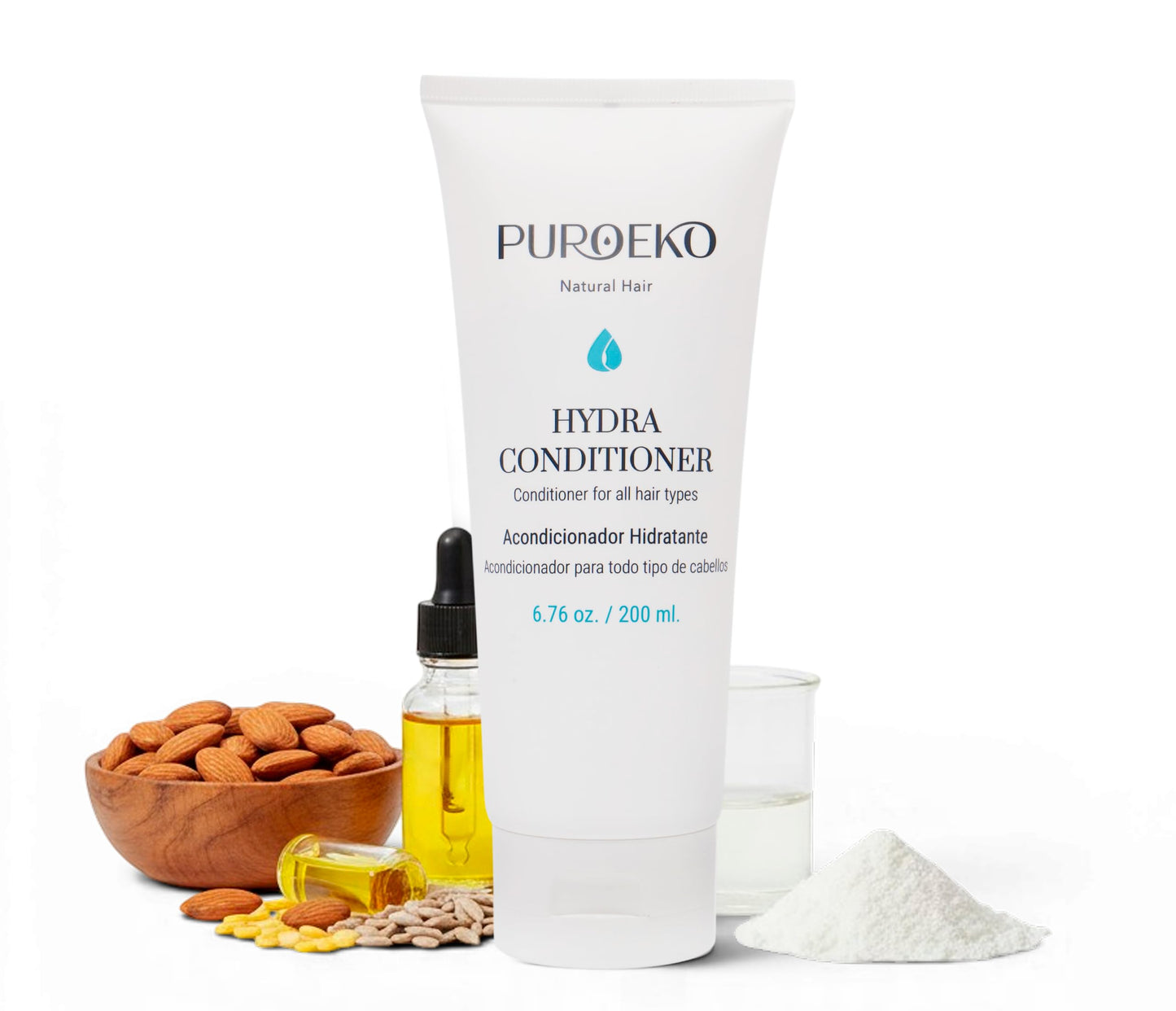PUROEKO Hydra conditioner – deep moisturizing conditioner for Dry Hair with Shea & Mango Butter – conditioner for damaged hair Smooth Shine hair care Daily Use 200 ml / 6.76 oz